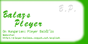 balazs pleyer business card